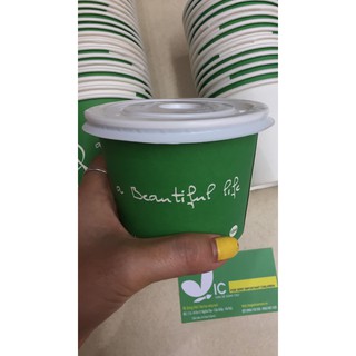 Set 50 bát giấy 12 oz có nắp