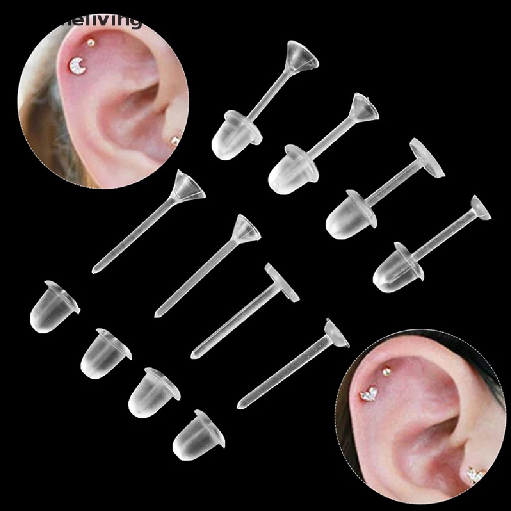 Bộ 100 Ghim Nhựa Trong Suốt Dùng Làm Bông Tai