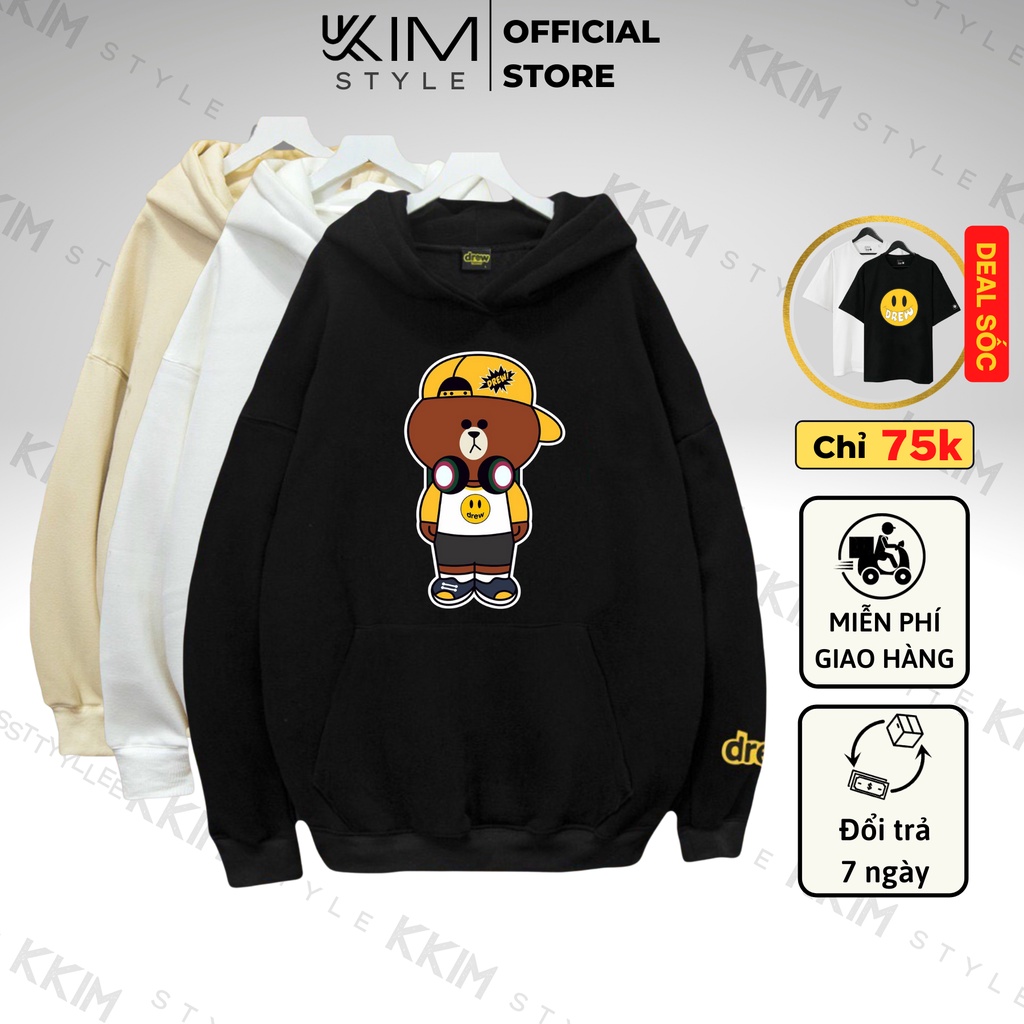 Áo Nỉ HOODIE Drew House Form Rộng CHUẨN Xu Hướng, áo nỉ bông hoodie unisex nam nữ. KKim Style
