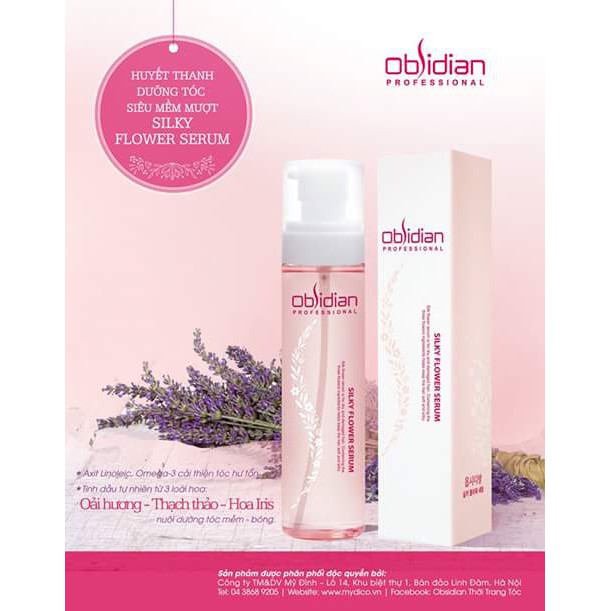 Huyết thanh dưỡng tóc siêu mềm mượt Obsidian Hàn Quốc (Silky Flower Serum)