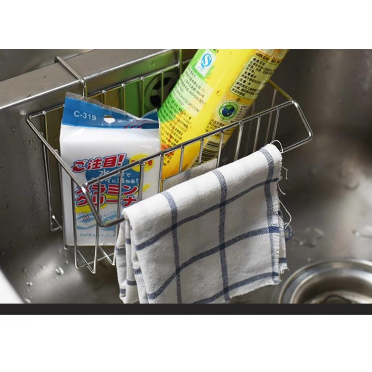 Kệ Để Đồ Rửa Chén Bát Đa Năng Gắn Thành Bồn Rửa Tiện Dụng Inox 304 Chống Gỉ Sét Cao Cấp