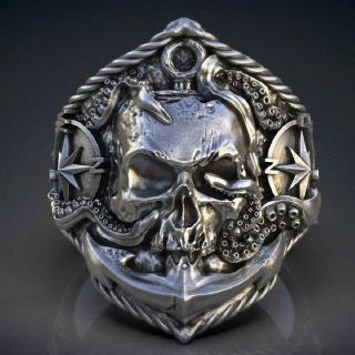 Nhẫn kim loại hình đầu lâu 316L cá tính cho nam