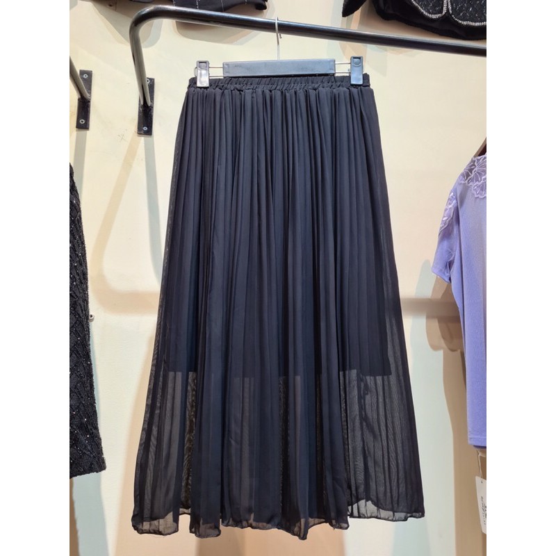 Chân váy xếp ly đen dài midi (Loại 1) | BigBuy360 - bigbuy360.vn