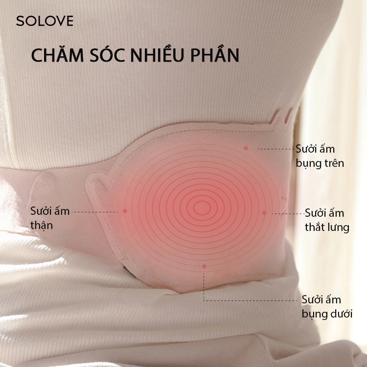 Đai Chườm Nóng Giảm Đau Bụng Kinh 3 Chế Độ SOLOVE R9 Sưởi Ấm Bằng Pin Nhỏ Gọn Tiện Lợi