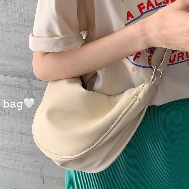 Túi đeo vai IELGY vải canvas hình bánh bao phong cách Nhật Bản thời trang cho nữ