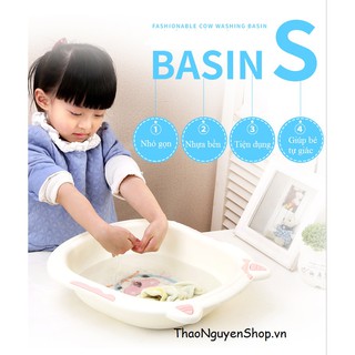 Chậu rửa mặt cho bé hình bò sữa