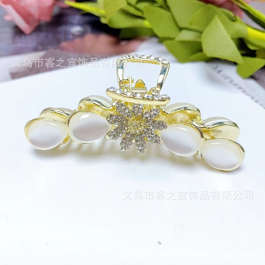 Kẹp Tóc Cá Mập Lớn Đính Đá Opal Cho Nữ