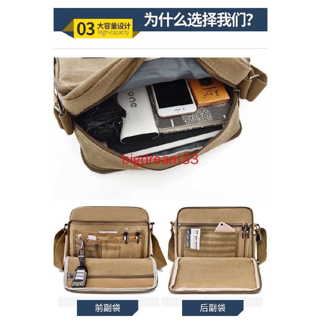 Túi Canvas đeo chéo phong cách Vintage | BigBuy360 - bigbuy360.vn