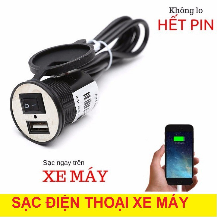 SẠC ĐIỆN THOẠI LẮP XE MÁY 2,1A 12V (SẠC CỰC NHANH)