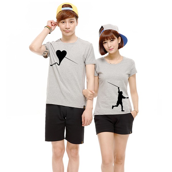 [ siêu rẻ-đẹp] ÁO THUN ĐÔI IN TRAI TIM