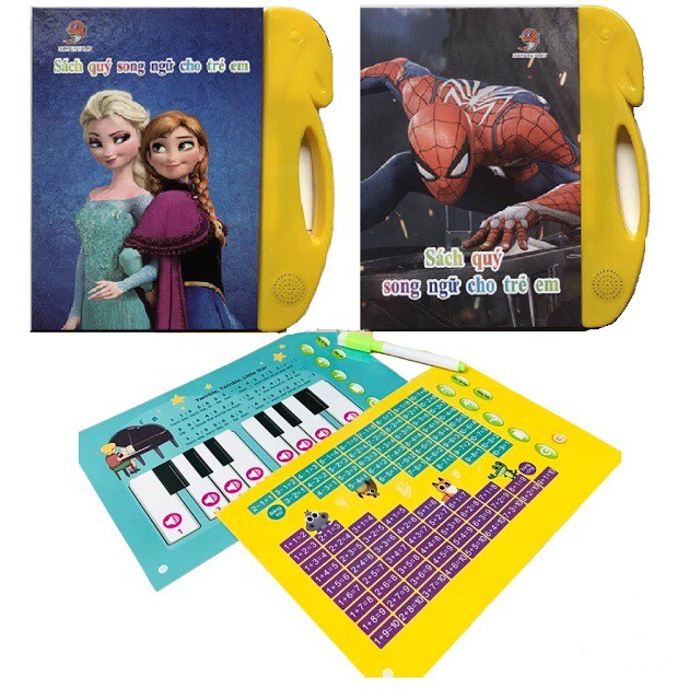 Sách nói Điện tử song ngữ Anh -Việt cho bé, Mẫu mới có Đàn Piano, Sách song ngữ cho bé