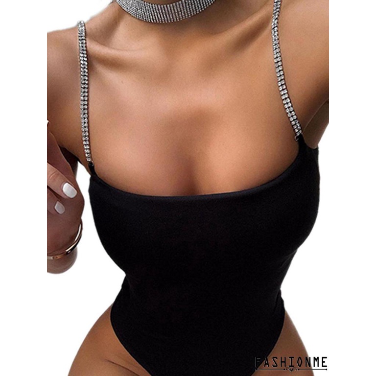 Thời Trang Bộ Áo Liền Quần Hai Dây Hở Lưng Đính Đá Lấp Lánh Dành Cho Nữ | BigBuy360 - bigbuy360.vn