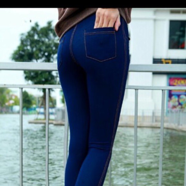 {SALE} {GIÁ SỈ SLL} QUẦN L91 LEGGING GIẢ JEAN CẠP CHUN Sieu hot