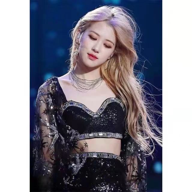 Rose blackpink Set Áo Hai Dây + Chân Váy Thêu Ren Hoa Hồng Gợi Cảm Cho Nữ