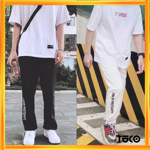 Quần Jogger TUCO, Ống suông Nam Nữ Unisex Form  Rộng Rút Dây Bo Gấu Vải Mịn Mềm Mát Quần Joker, Joge