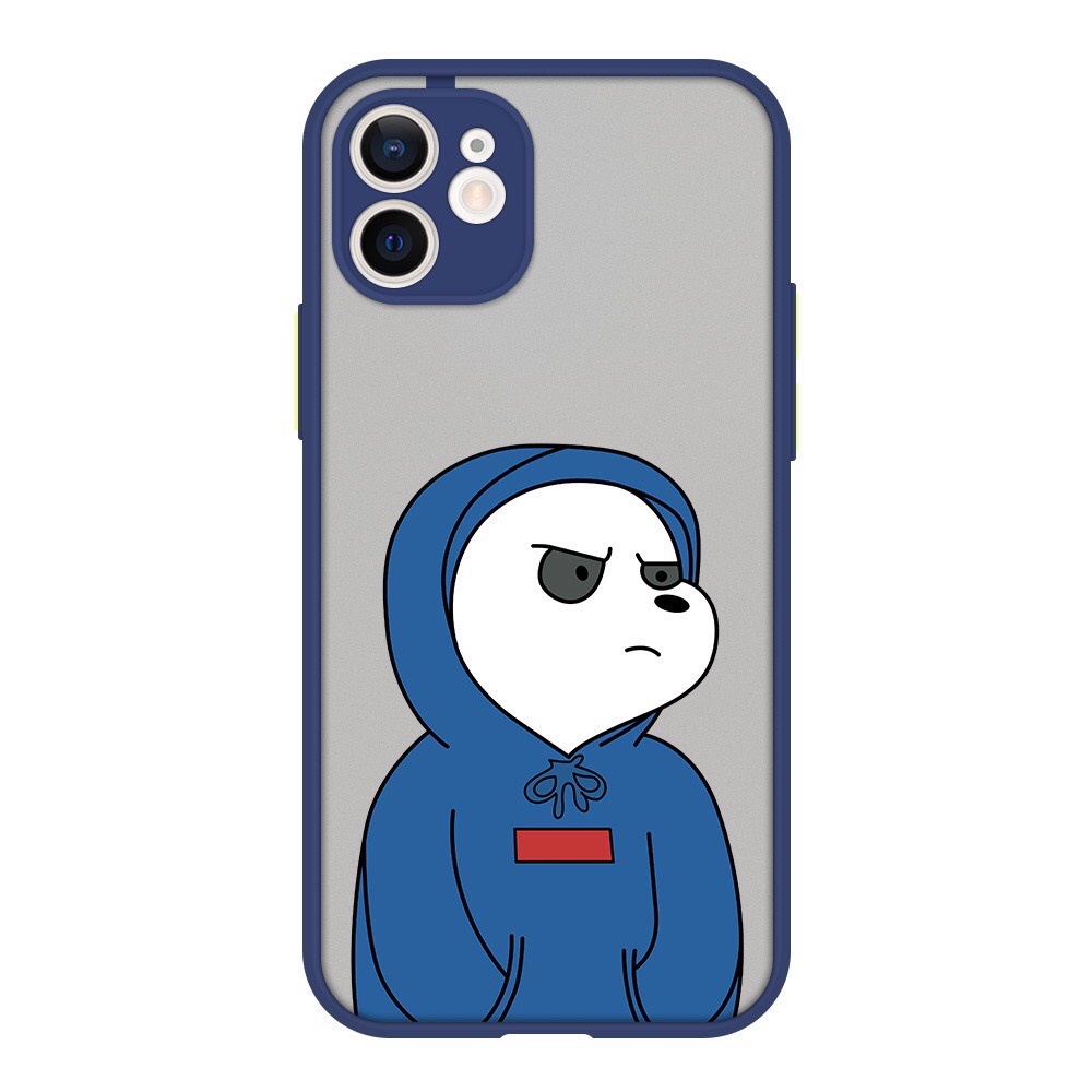Ốp lưng i.phone hình gấu trúc Bare Bears phím màu bảo vệ camera cho 7plus/8plus/x/xs/xsmax/11/12/13/promax