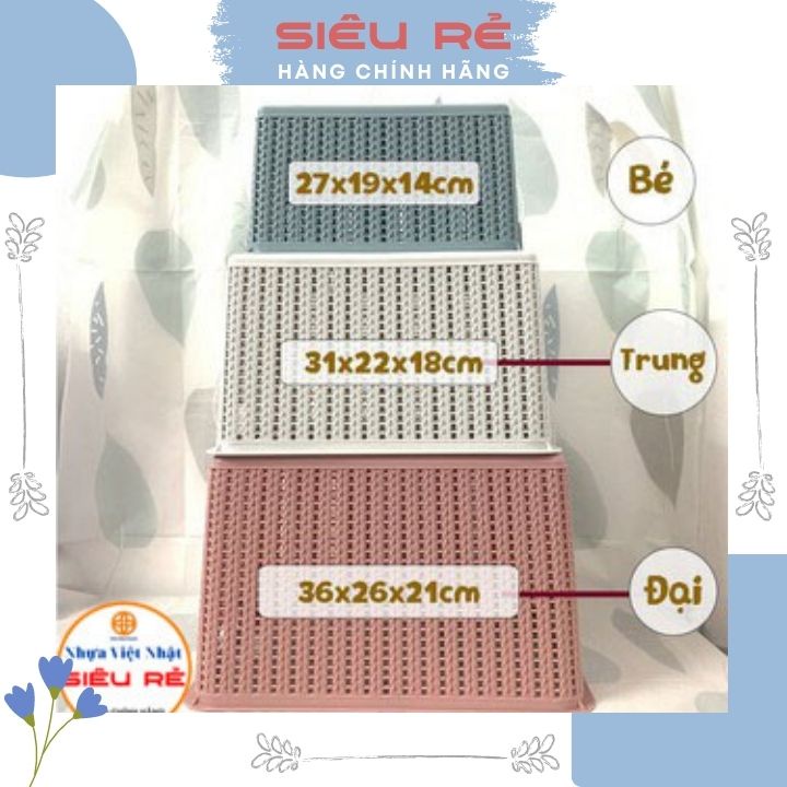 Combo 3 Rổ đan mây đựng đồ đa năng 3 size Việt Nhật 🏆HÀNG CAO CẤP🏆-Giỏ đan đựng quần áo, Đồ chơi trẻ em- SIêu rẻ