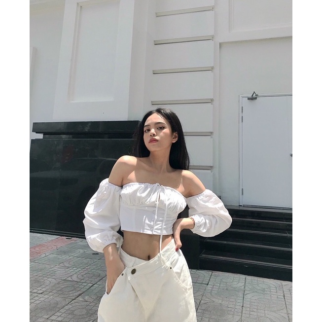 ÂME.STUDIO | Áo croptop kiểu tay dài thắt dây - Anne Croptop