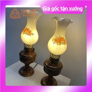[Đèn Thờ Gỗ Gụ Cao Cấp 100%] Kiểu Đèn Dầu D15