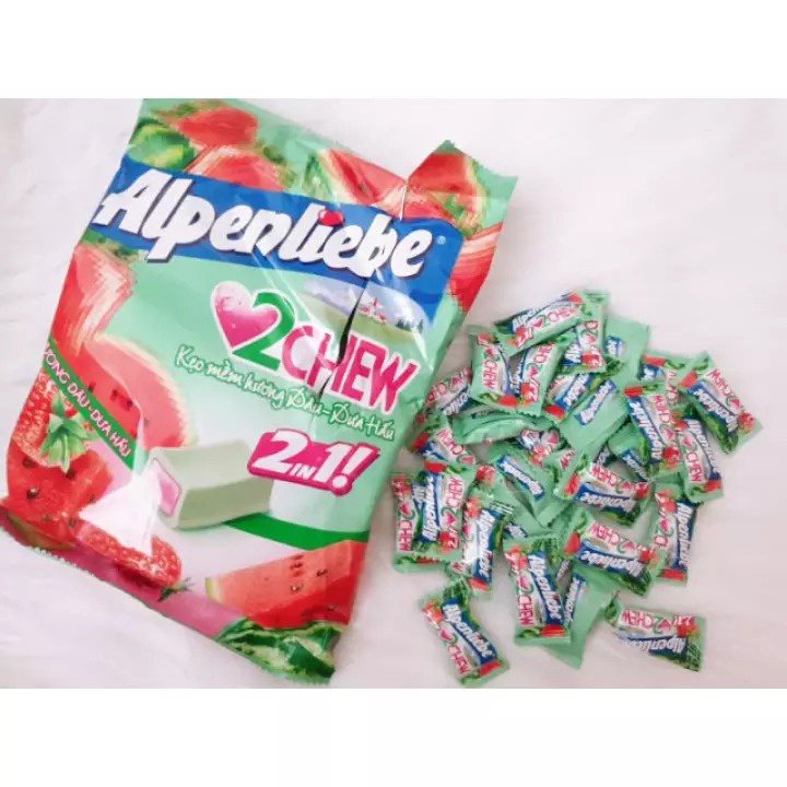 Kẹo Alpenliebe 2chew Hương Dâu Nho/ Dâu Dưa Hấu