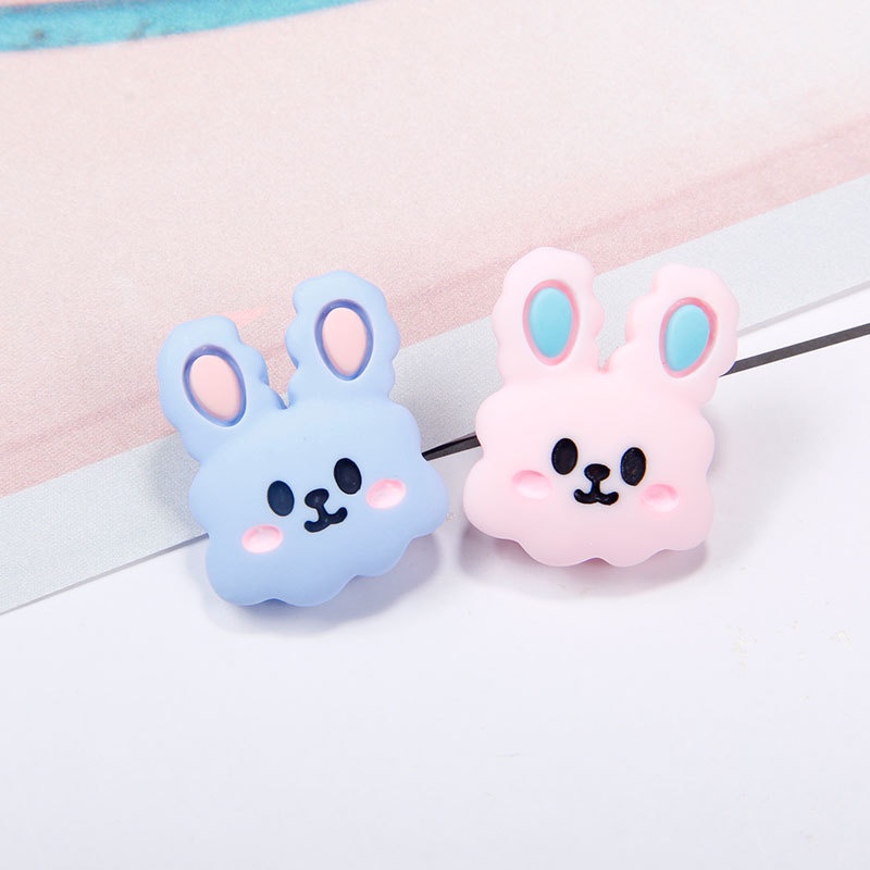 Thỏ xoăn Resin phụ kiện dép Crocs charm DIY khóa giày crocs jibbitz Nhựa trang sức Phụ kiện trang trí giày crocs nút trang trí điện thoại di động Nắp đậy / Khung ảnh / Cốc nước / Túi Nguyên liệu làm phụ kiện handmade sáng tạo