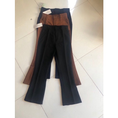 Quần tây công sở ống loe vải tuyết mưa nội y xanh chất đẹp giá tốt