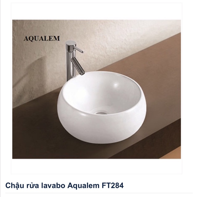 Chậu rửa mặt , lavabo đặt bàn Aqualem FR284, men kháng khuẩn