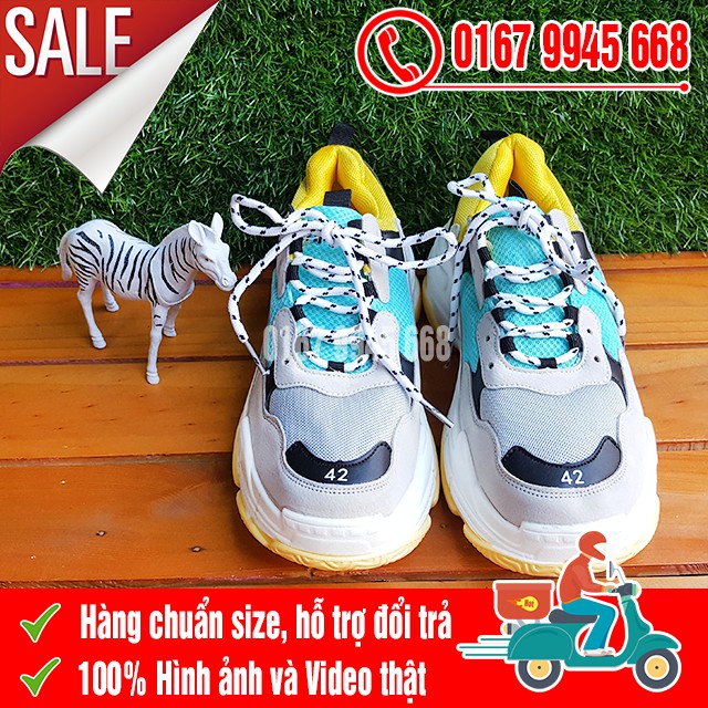 [Mã FAMAYMA2 giảm 10K đơn 50K] [SALE SỐC] Giày Thể Thao Balen Triple S Xanh Vàng | BigBuy360 - bigbuy360.vn