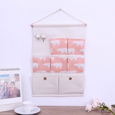 Giỏ vải treo tường đa năng, túi treo tường đựng đồ 7 ngăn tiện dụng