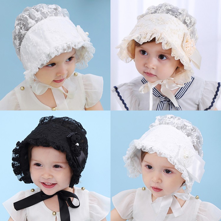 Mũ bonnet ren tiểu thư cho bé MB002