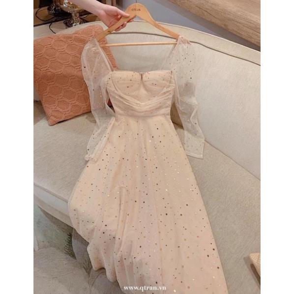 VÁY LƯỚI VOAN ÓNG ÁNH CÚP NGỰC LÓT