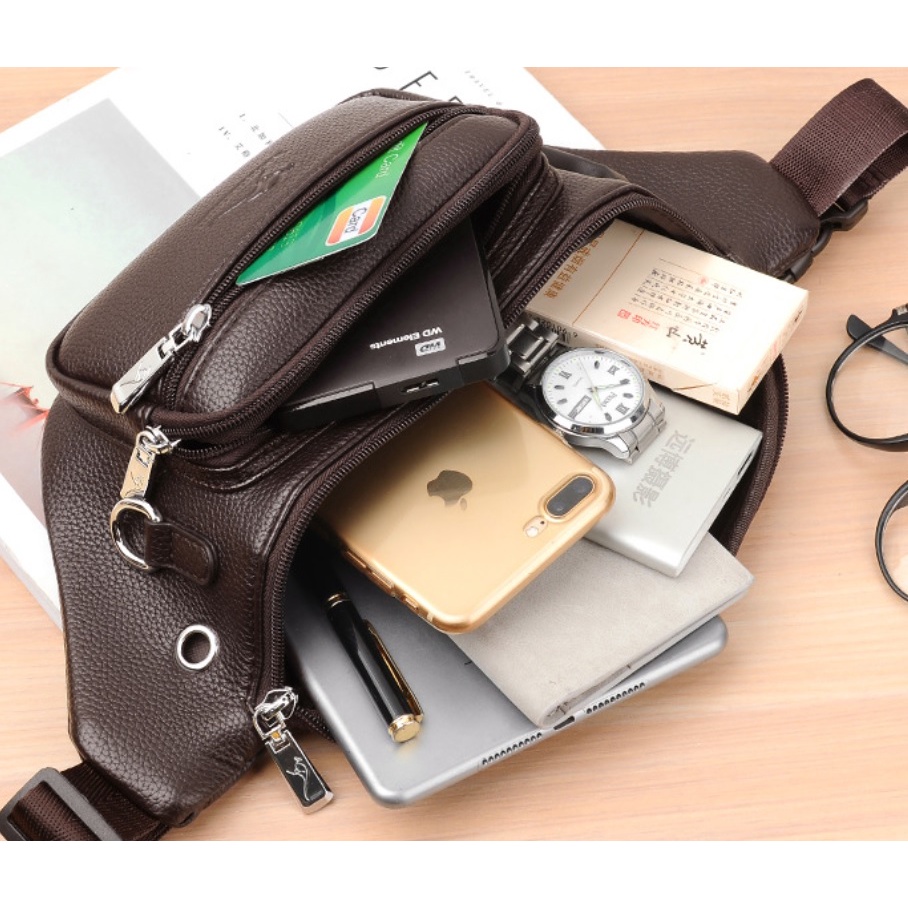 Túi Đeo Chéo Nam Đeo Hông Bụng 2003 Cao Cấp Da Pu Bền Đẹp Sức Chứa Lớn Đựng Điện Thoại Ví Tiền Tiện Lợi Du Lịch Thể Thao