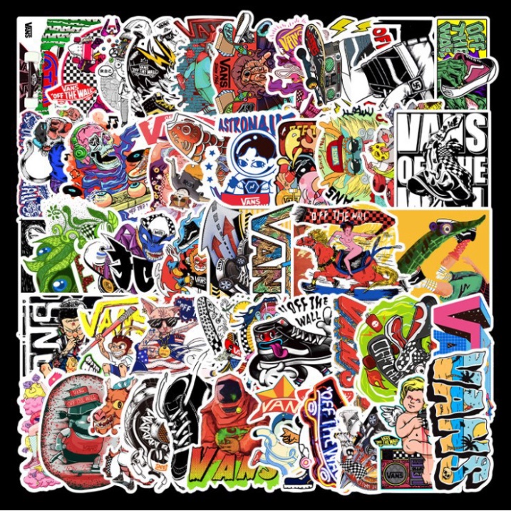 [Set 52 Cái] Sticker phong cách đường phố, hiphop, graffiti dán trang trí laptop, mũ bảo hiểm, vali, xe tay ga - MP.008
