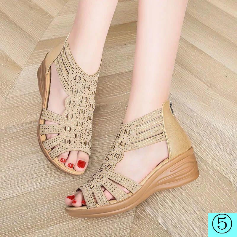 Giày Sandal Đế Mềm Hở Ngón Đính Đá Mẫu 2021 Thời Trang Mùa Hè Cho Nữ