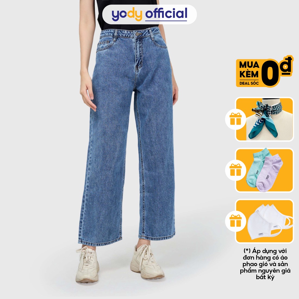Quần jean nữ Yody ống suông cá tính QJN4022 | BigBuy360 - bigbuy360.vn