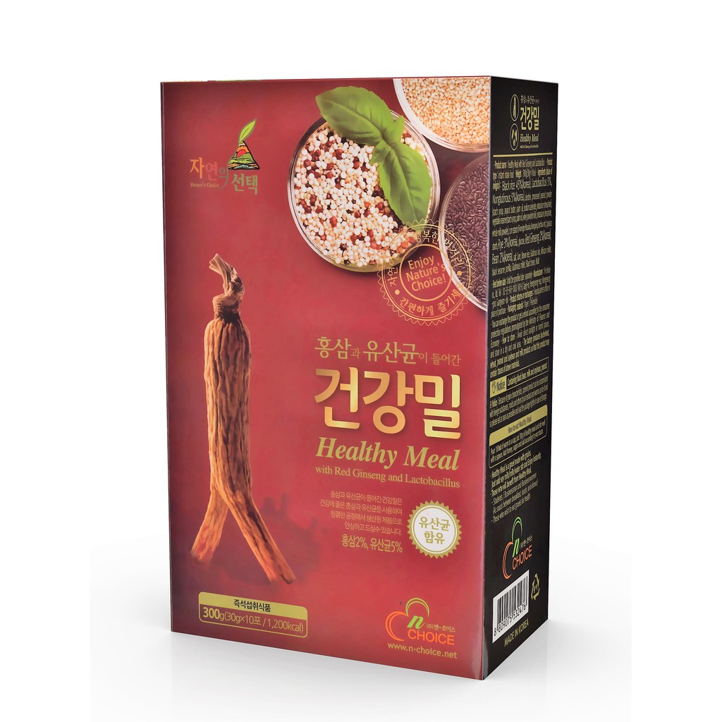 Bột ngũ cốc dinh dưỡng Hàn Quốc N-Choice Hồng Sâm 300g - hộp 10 gói x 30g/gói