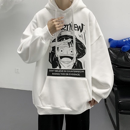 Áo hoodie áo 100% cotton tay dài in họa tiết One Piece thời trang Harajuku cho nam size m-5xl