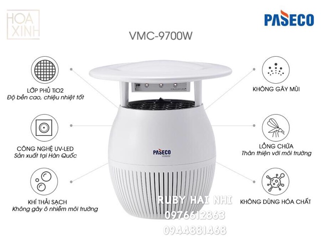 Đèn Bắt Muỗi 3 Trong 1 PASECO MOSCLEAN AIR