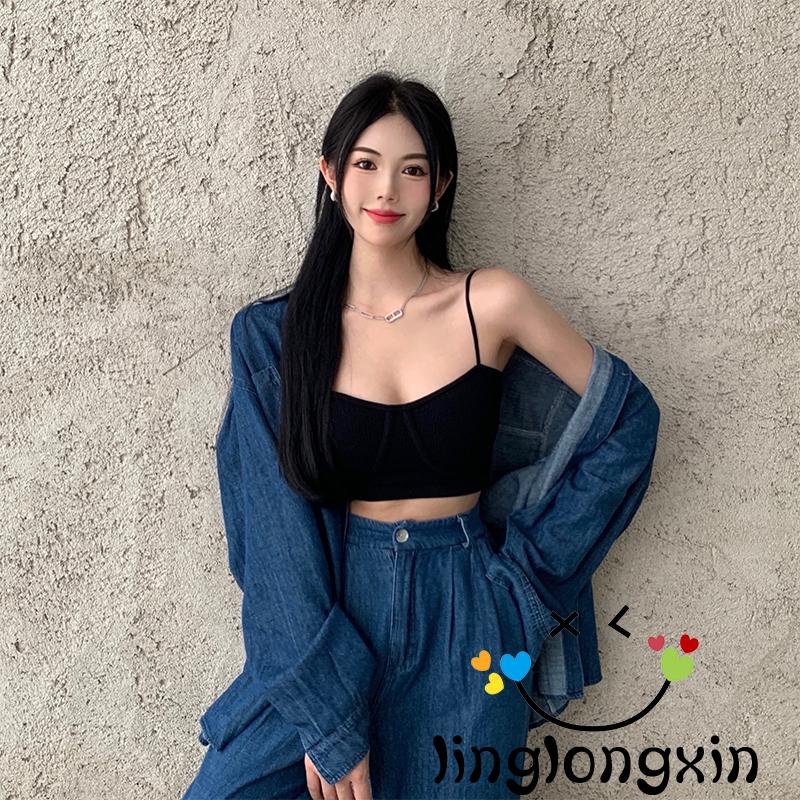 ✣Sy❤Áo Hai Dây Dệt Kim Mỏng Mềm Màu Trơn Thời Trang Mùa Hè Cho Nữ