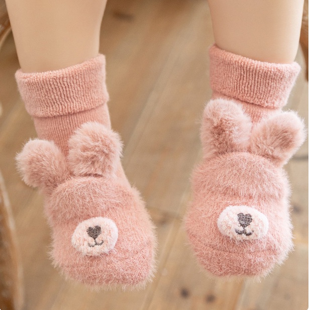 Vớ dày chống trượt họa tiết hoạt hình 3D cho bé 1-3 tuổi