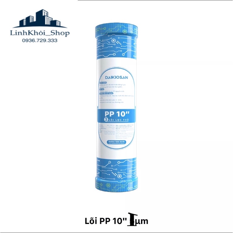 [Chính hãng] lõi số 3 Đại Việt, Daikiosan, Makano PP 10'' 1Mcr, Sử dụng thay thế cho các dòng máy RO thông dụng