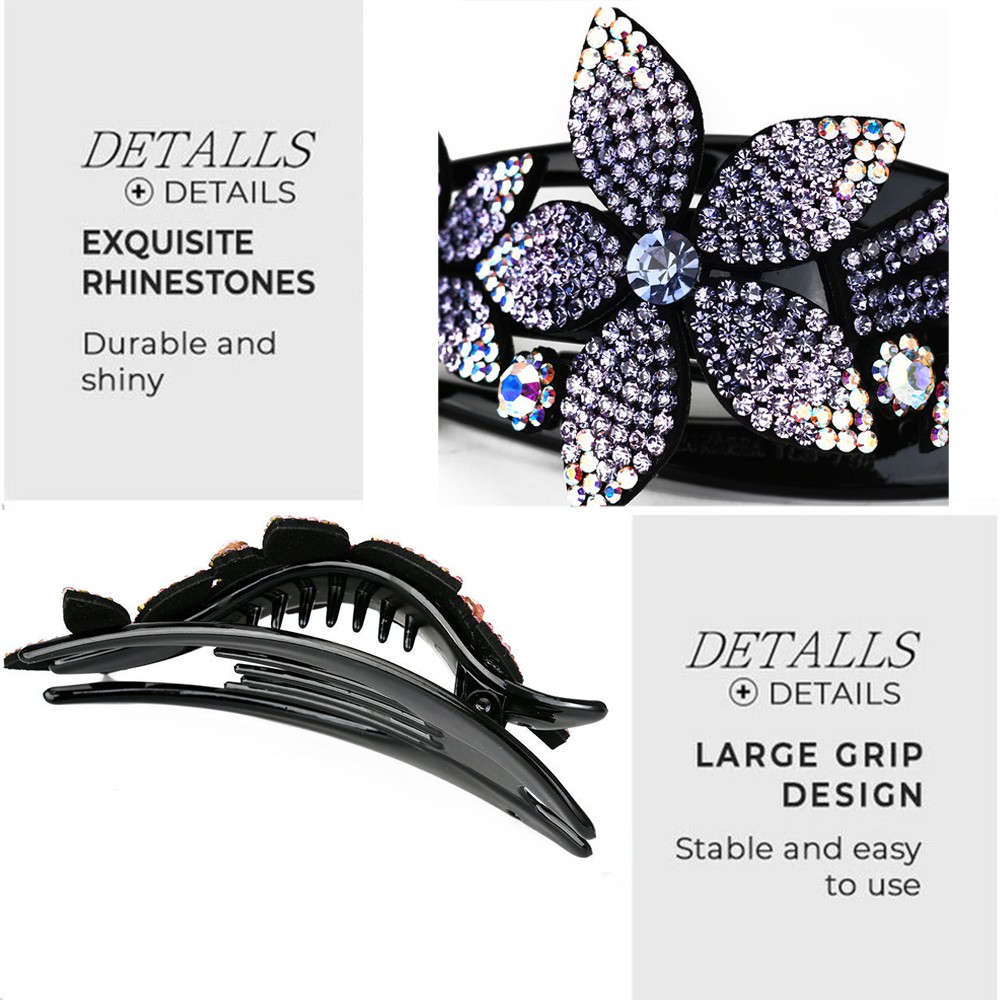 Kẹp tóc càng cua hình bông hoa kép linh hoạt nhiều màu sắc mới