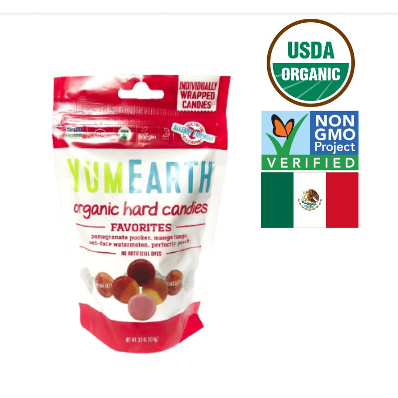 Kẹo mút hữu cơ ăn vặt cho bé Yumearth Organic gói 14 chiếc