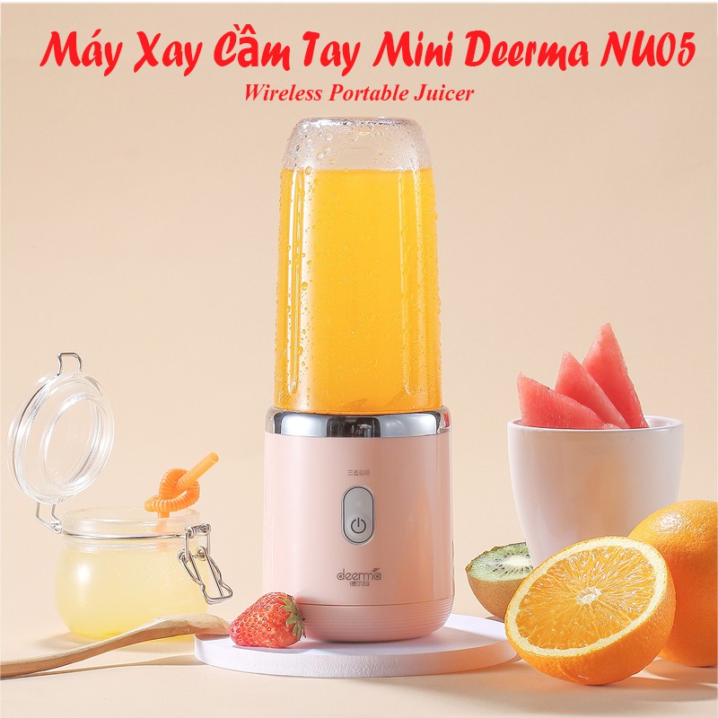 Máy xay sinh tố Cầm tay Máy xay hoa quả Xiaomi Deerma NU05 - NU06 tiện lợi di chuyển mọi nơi kèm dây sạc LCM vt124