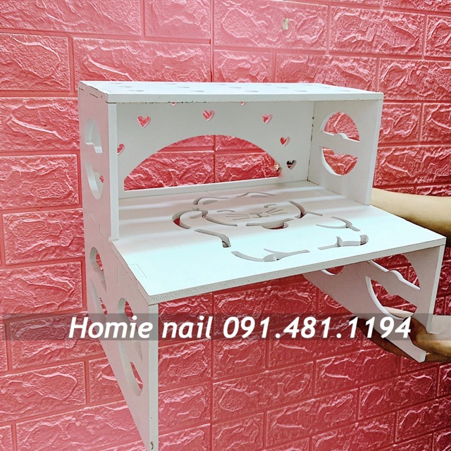 Kệ chân làm móng - chất liệu nhựa gỗ pvc chống thấm nước