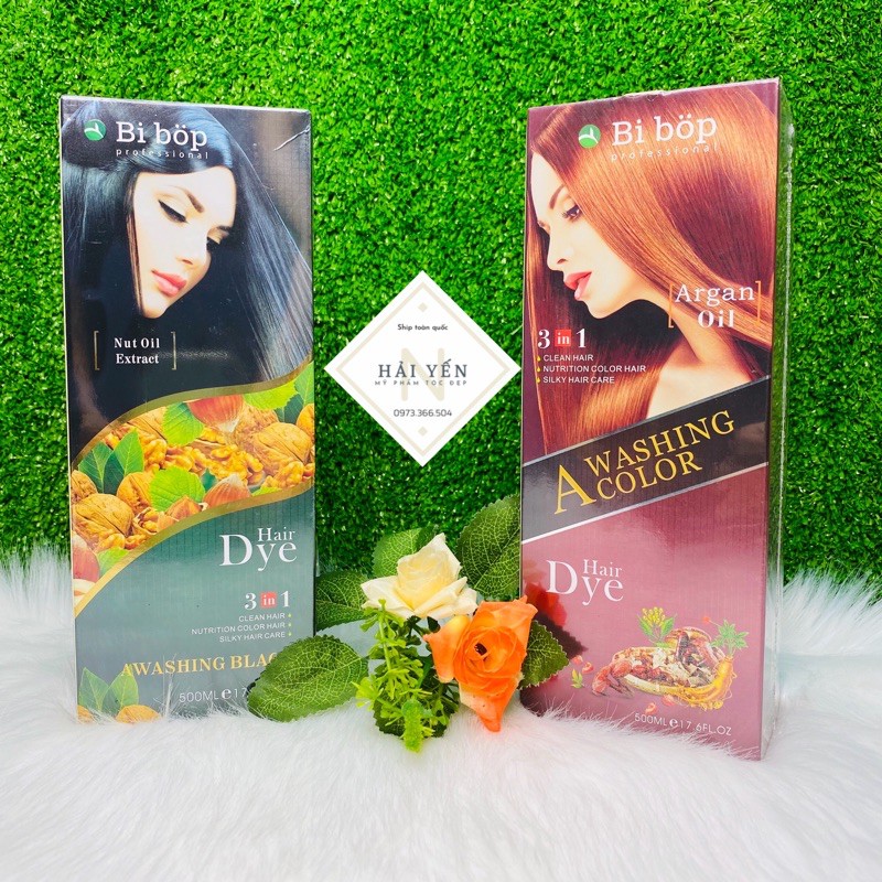 Dầu gội nhuộm phủ bạc đen (nâu) cho người lớn tuổi