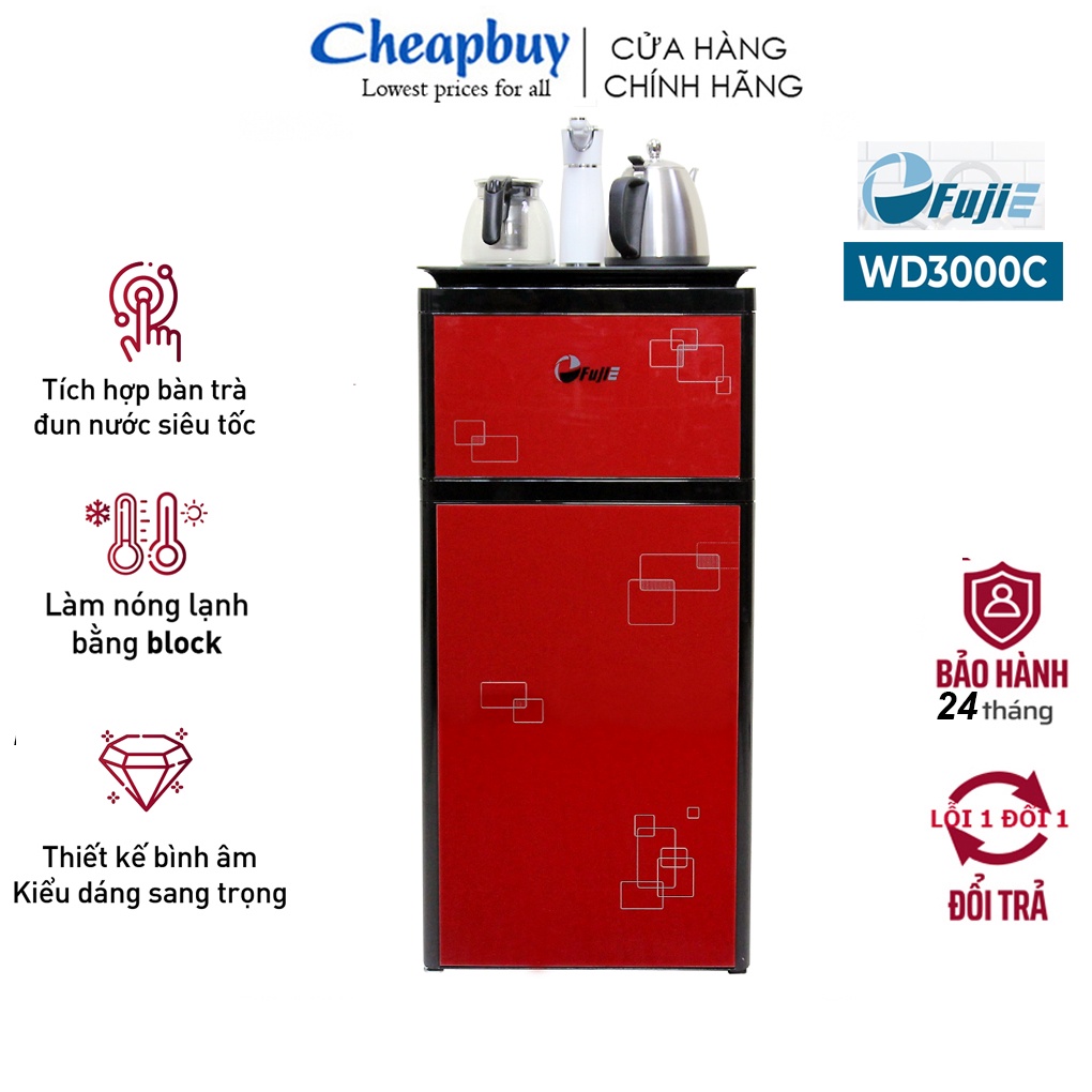 Cây nước nóng lạnh kết hợp bàn pha trà, cafe Fujie WD3000C ( lạnh Block cao cấp, bảo hành 24 tháng)