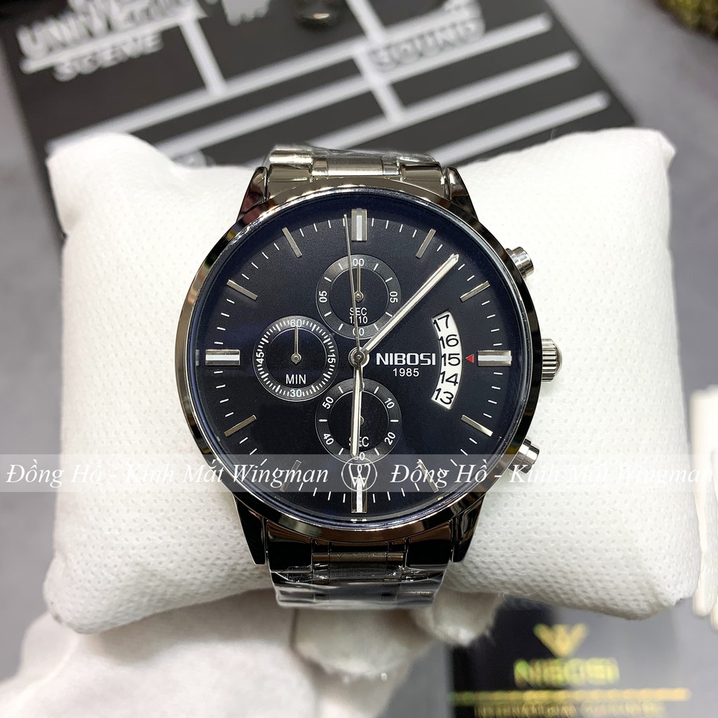 Đồng hồ nam NIBOSI 1985-2 dây thép không gỉ mạ vàng ánh kim, mặt kính chống xước, chống nước, bảo hành 3 năm | BigBuy360 - bigbuy360.vn