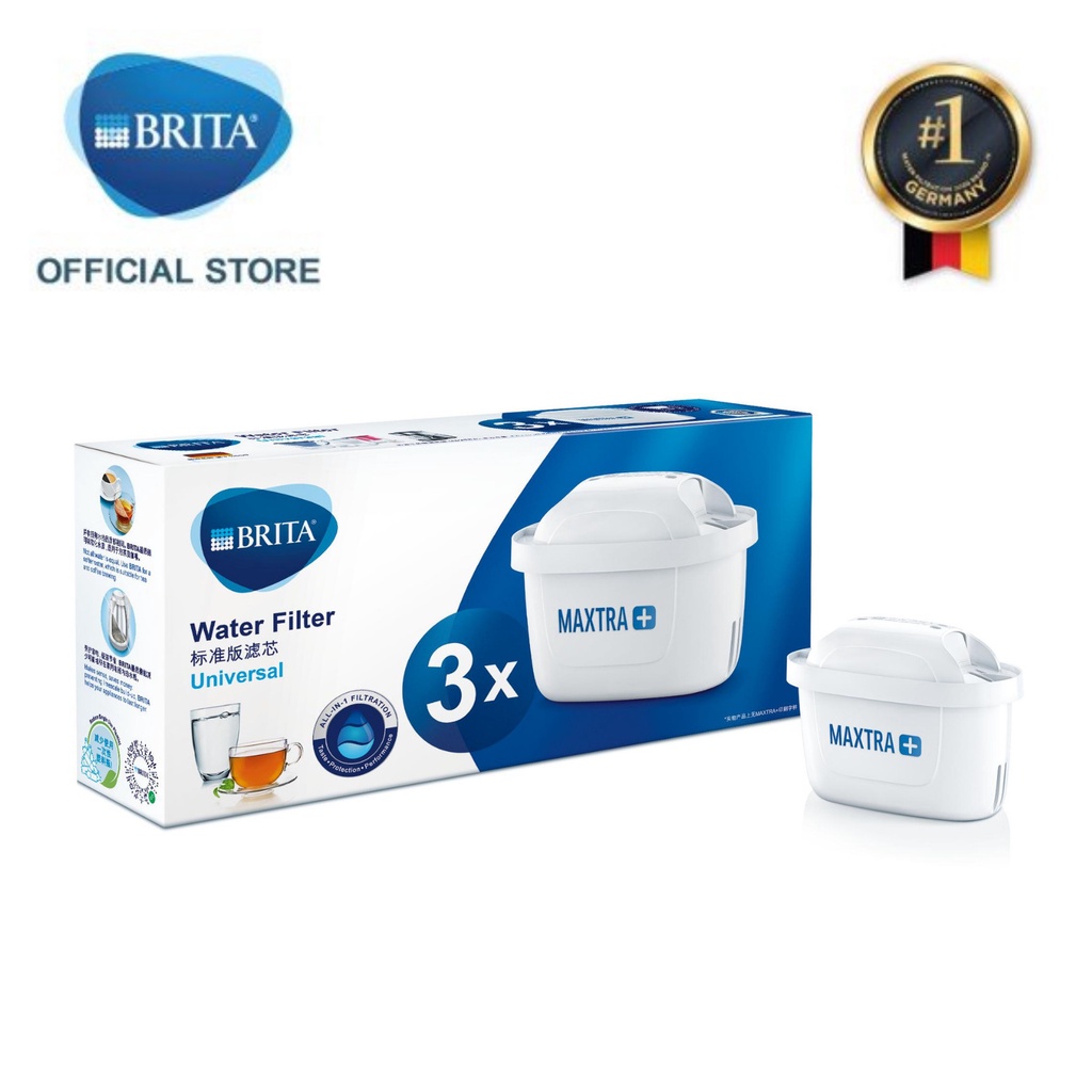 Combo Bình lọc nước BRITA Aluna White kèm Hộp 3 lõi lọc BRITA Maxtra Plus