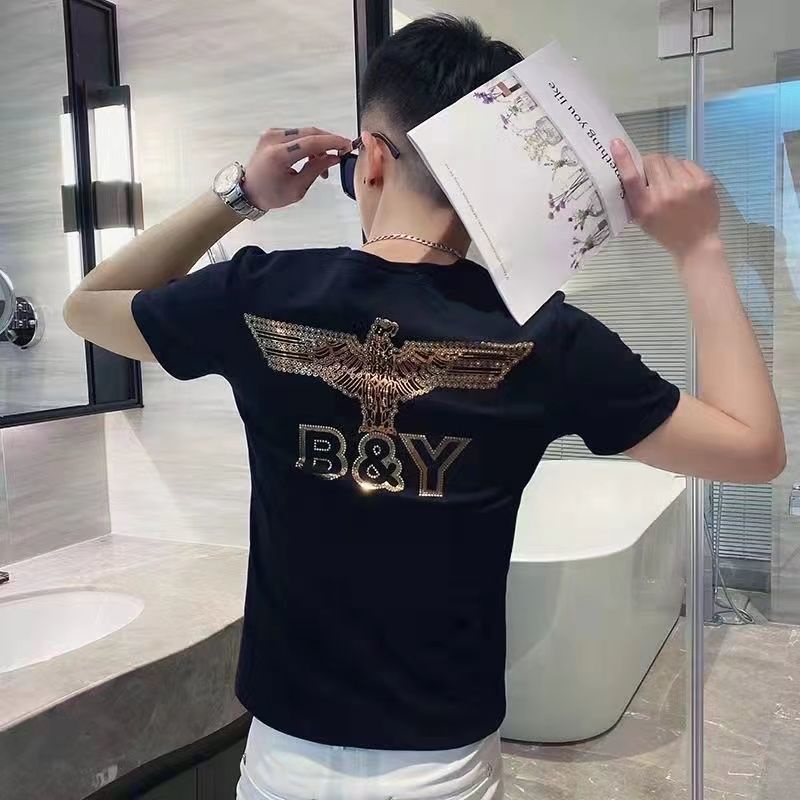 Áo nam Ngắn Tay Cổ Tròn Thời Trang Hàn